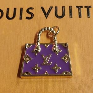 LV Purple and Gold Bag Charm Pendant